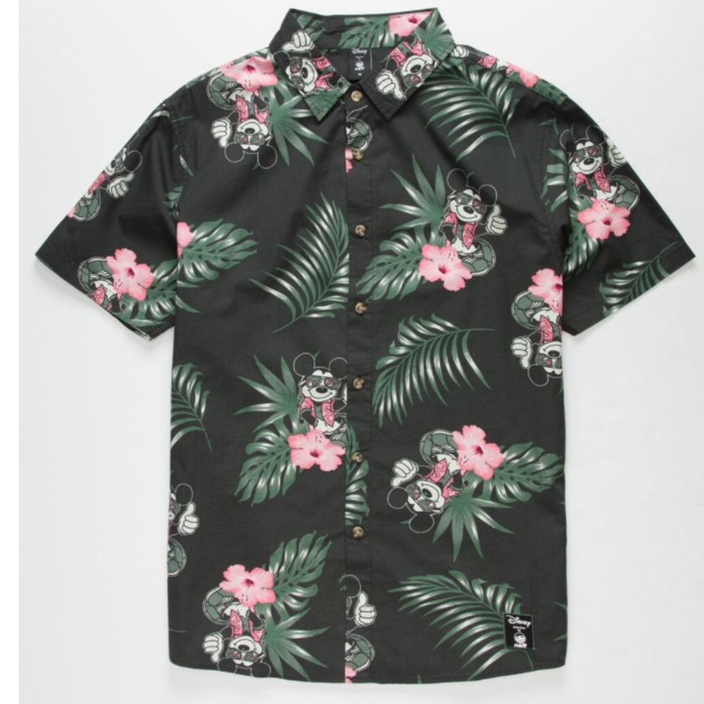NEFF x Disney Tropical Mickey Mens Button Up Shirt Small